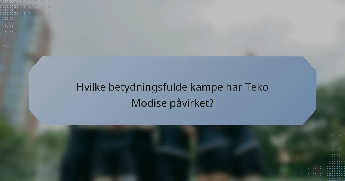 Hvilke betydningsfulde kampe har Teko Modise påvirket?