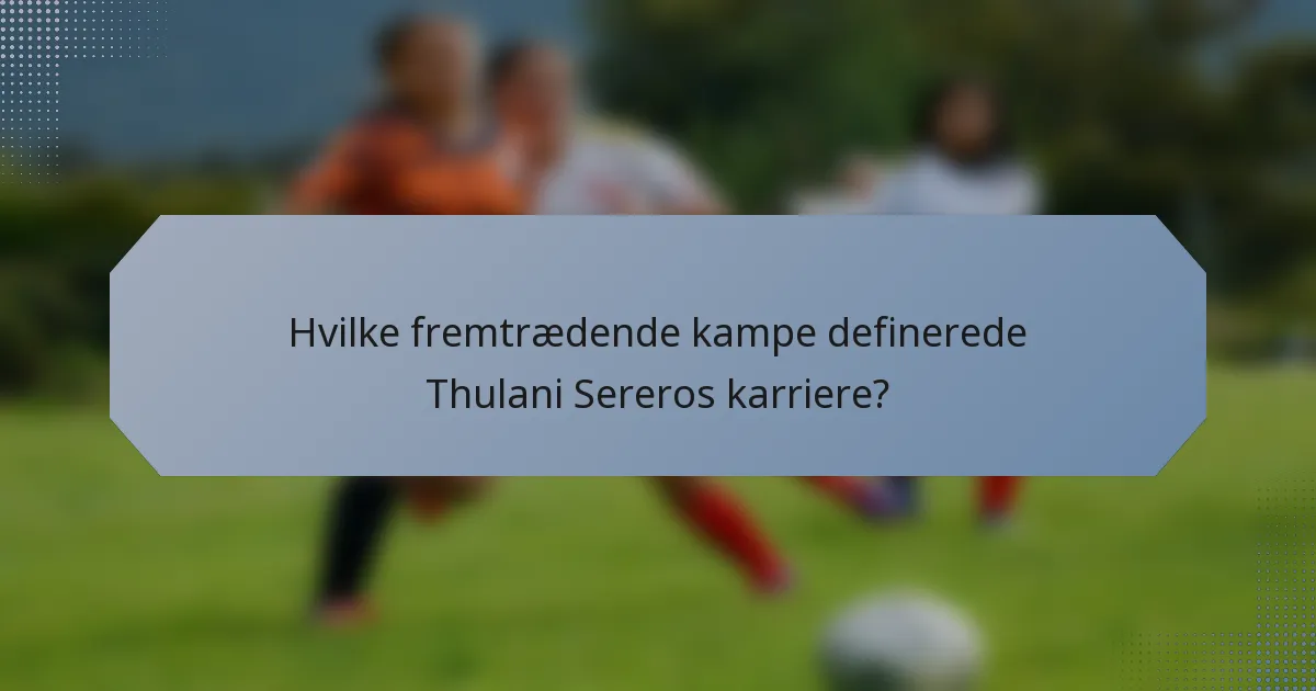Hvilke fremtrædende kampe definerede Thulani Sereros karriere?