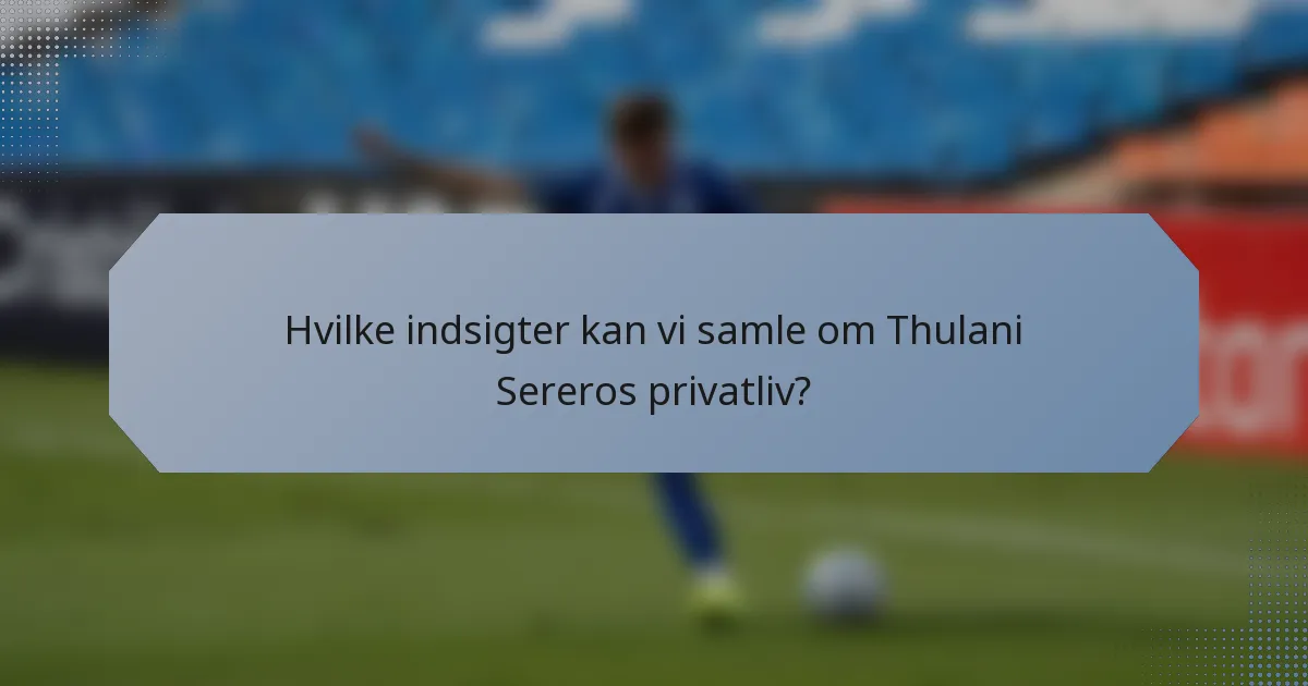 Hvilke indsigter kan vi samle om Thulani Sereros privatliv?