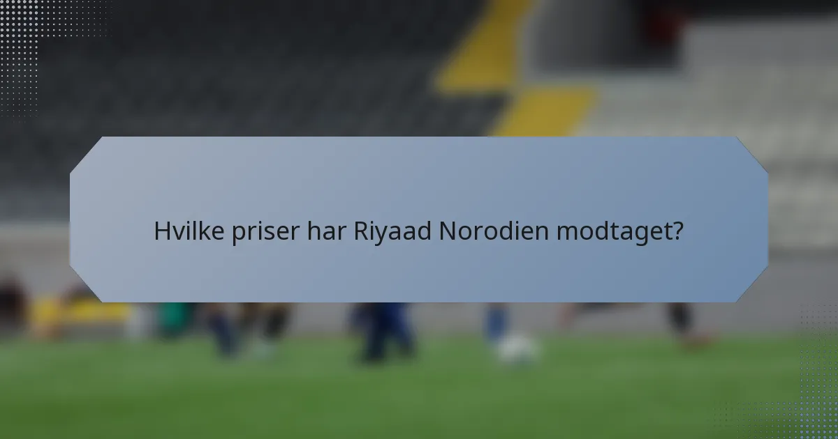 Hvilke priser har Riyaad Norodien modtaget?