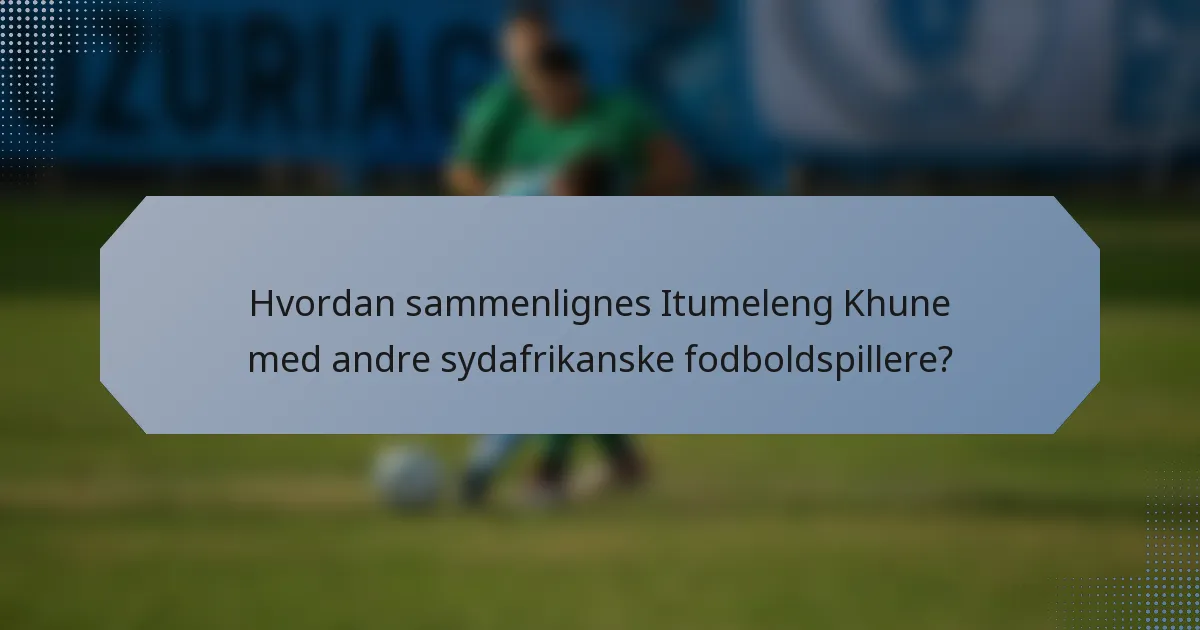 Hvordan sammenlignes Itumeleng Khune med andre sydafrikanske fodboldspillere?
