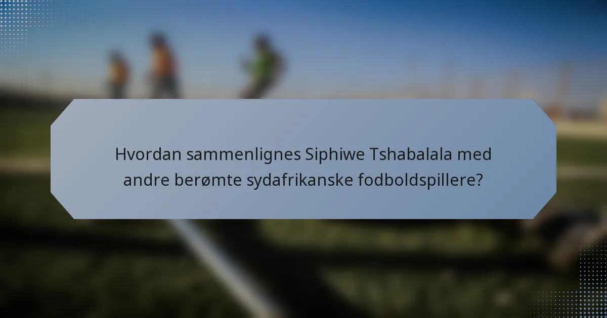 Hvordan sammenlignes Siphiwe Tshabalala med andre berømte sydafrikanske fodboldspillere?