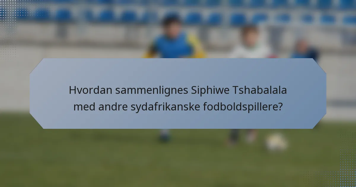 Hvordan sammenlignes Siphiwe Tshabalala med andre sydafrikanske fodboldspillere?